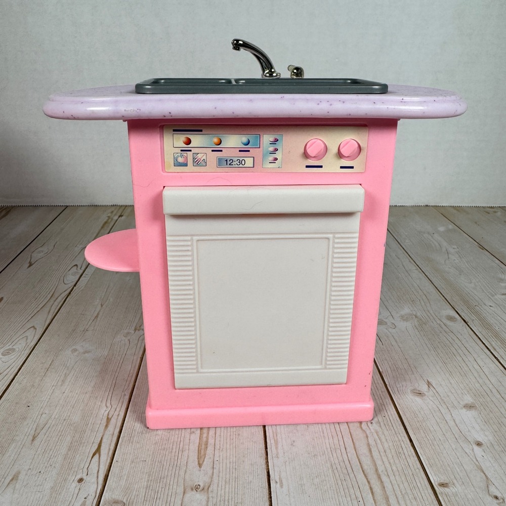 Vintage Barbie Kitchen Island Sink Dishwasher 1997 Mattel Dollhouse Furniture